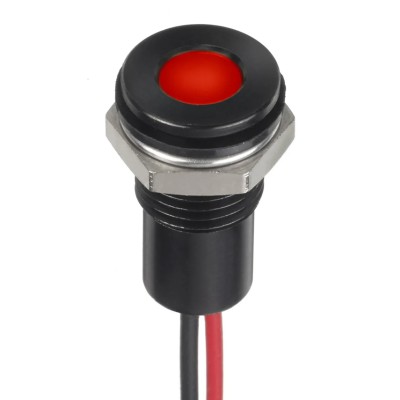 RS PRO Red Panel Mount Indicator 1.8V dc, 3.3V dc, 20mA, Lead Wire Termination, IP67 Flush Bezel 132-9143