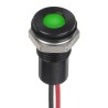 RS PRO Green Panel Mount Indicator, Flush Bezel, 1.8V DC / 3.3V DC, 20mA, Lead Wire Termination, IP67, 16.6mm Length 132-9144