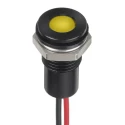 RS PRO Yellow Panel Mount Indicator, 1.8V dc, 3.3V dc, 20mA, Lead Wire Termination, IP67, Flush 132-9145