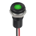 RS PRO Green Panel Mount Indicator 12V DC 20mA Lead Wire Termination IP67 Flush 132-9149
