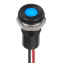 RS PRO Blue Panel Mount Indicator 12V DC 20mA Lead Wire Termination IP67 Flush 132-9151