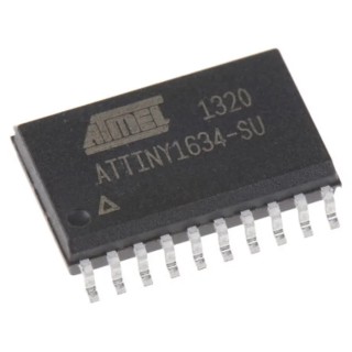 Microchip 8-bit AVR Microcontroller, 12 MHz, 16kB FLASH, 20-Pin SOIC ATTINY1634-SU