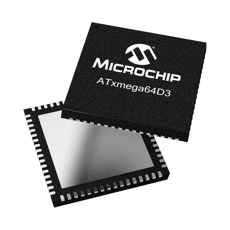 Microchip 16 bit AVR XMEGA Microcontroller, 64 kB FLASH, 32 MHz, 64-Pin VQFN ATXMEGA64D3-MH