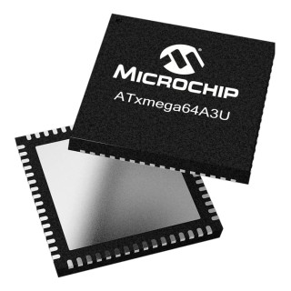 Microchip 16 bit AVR XMEGA Microcontroller 32 MHz, 64kB FLASH, 64-Pin QFN ATXMEGA64A3U-MH