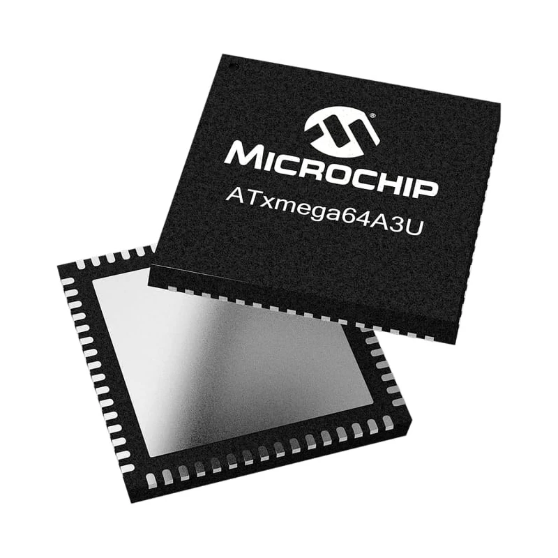 Microchip 16 bit AVR XMEGA Microcontroller 32 MHz, 64kB FLASH, 64-Pin QFN ATXMEGA64A3U-MH