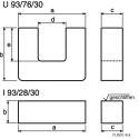 TDK Transformer Ferrite Core N87, Core Size I 93/104/30, AL Rating 7900 nH B67345B0002X087