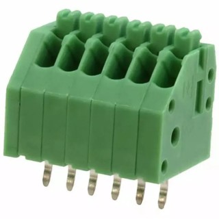 Phoenix Contact PTSA Series 45° PCB Terminal Block, 6 Contacts, 2.5 mm Pitch, 1 Row, 2A Current, 800V 1990041