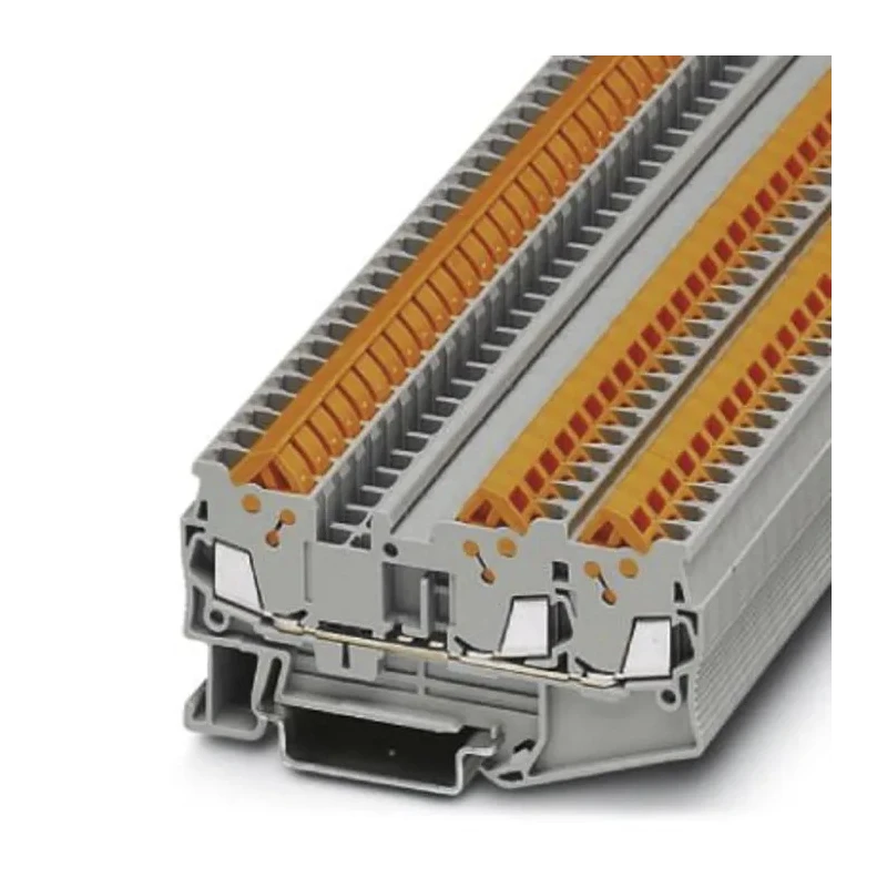 Phoenix Contact QTC 1.5-TWIN Series Grey Feed Through Terminal Block 800V 17.5A 1-Level Quick Connect 3205048