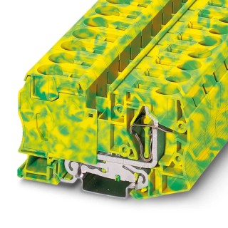 Phoenix Contact ST 35-PE Series Earth Terminal Block Yellow Green 2.5mm²-35mm², 1-Level, Spring Cage, IECEx 3036194