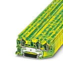 Phoenix Contact Earth Terminal Block ST 4-TWIN-PE Series, Green Yellow, 0.08-6 mm² Cable CSA, 1-Level, Spring Cage 3031416