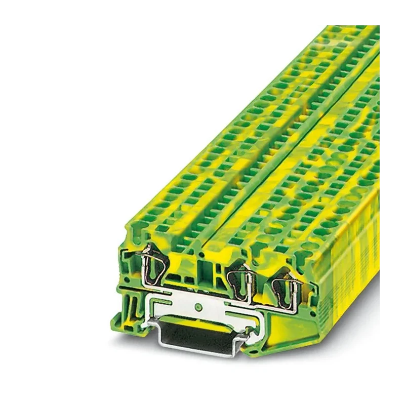 Phoenix Contact Earth Terminal Block ST 4-TWIN-PE Series, Green Yellow, 0.08-6 mm² Cable CSA, 1-Level, Spring Cage 3031416