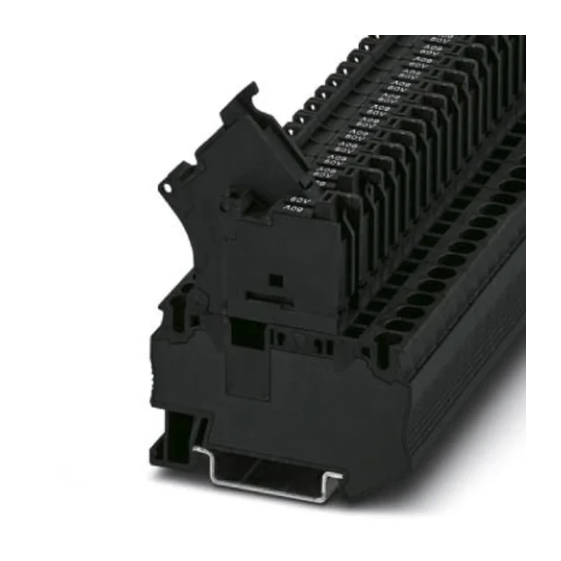 Phoenix Contact DIN Rail Terminal Block Black, 1-Level Fused Spring Cage 60V 6.3A ST 4-HESILED 60 (5X20) 3036550