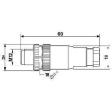 Phoenix Contact Circular Connector Cable Mount 4 Contacts M12 Plug Male IP67 SACC Series 1662528