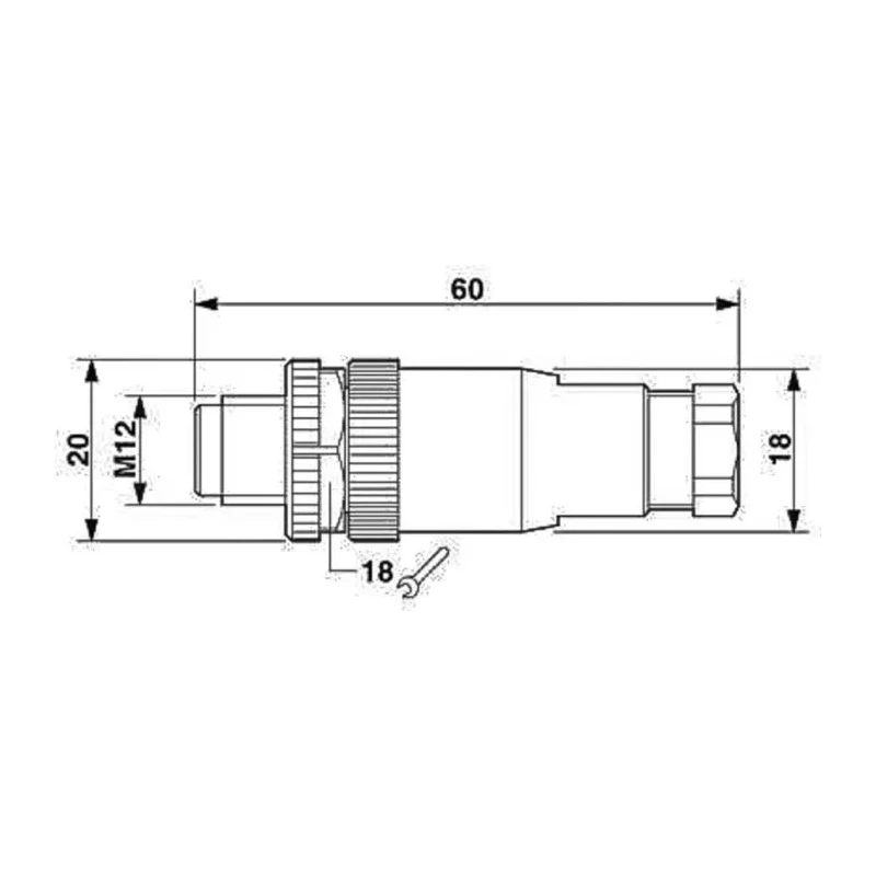 Phoenix Contact Circular Connector Cable Mount 4 Contacts M12 Plug Male IP67 SACC Series 1662528