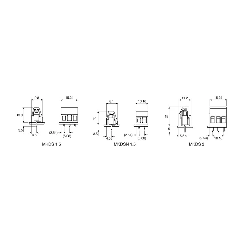 Phoenix Contact MKDS 3/8-5.08 Series Horizontal PCB Terminal Block, 8 Contacts, 5.08 mm Pitch, 400 V, 24A 1712708