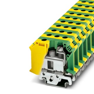 Phoenix Contact UISLKG 35 Series Earth Terminal Block Green, Yellow, Screw Termination, 0.75 to 35 mm² Cable, 125A 0443065