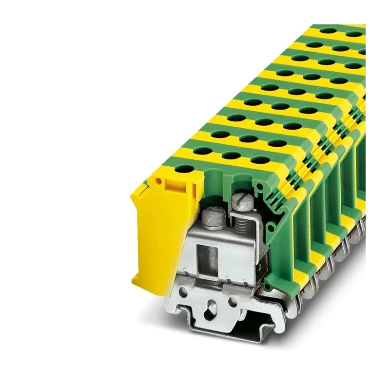 Phoenix Contact UISLKG 35 Series Earth Terminal Block Green, Yellow, Screw Termination, 0.75 to 35 mm² Cable, 125A 0443065