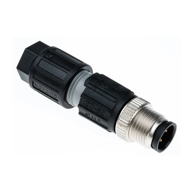 Phoenix Contact Cable Mount M12 Connector Plug Male 4 Contacts IP65 IP67 34-M SACC-M12MS-4QO-0 Series 1641691