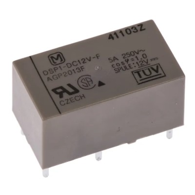 Panasonic DIN Rail Power Relay 12V DC Coil 5A Switching Current DPST DSP112FD