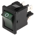 Marquardt Illuminated DPST Green Actuator Rocker Switch 4A 28V DC 250V AC Panel Mount Quick Connect Terminals 1855.1108