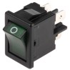 Marquardt Illuminated DPST Green Actuator Rocker Switch 4A 28V DC 250V AC Panel Mount Quick Connect Terminals 1855.1108