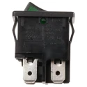 Marquardt Illuminated DPST Green Actuator Rocker Switch 4A 28V DC 250V AC Panel Mount Quick Connect Terminals 1855.1108