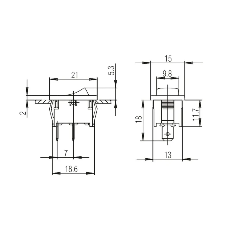 Marquardt SPST On-Off On-Off Rocker Switch Panel Polyamide Housing 10A 250V AC 28V DC 1801.1119