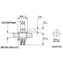Bulgin Push Button Switch Momentary Panel Mount 19.2 mm Cutout SPST MP0012