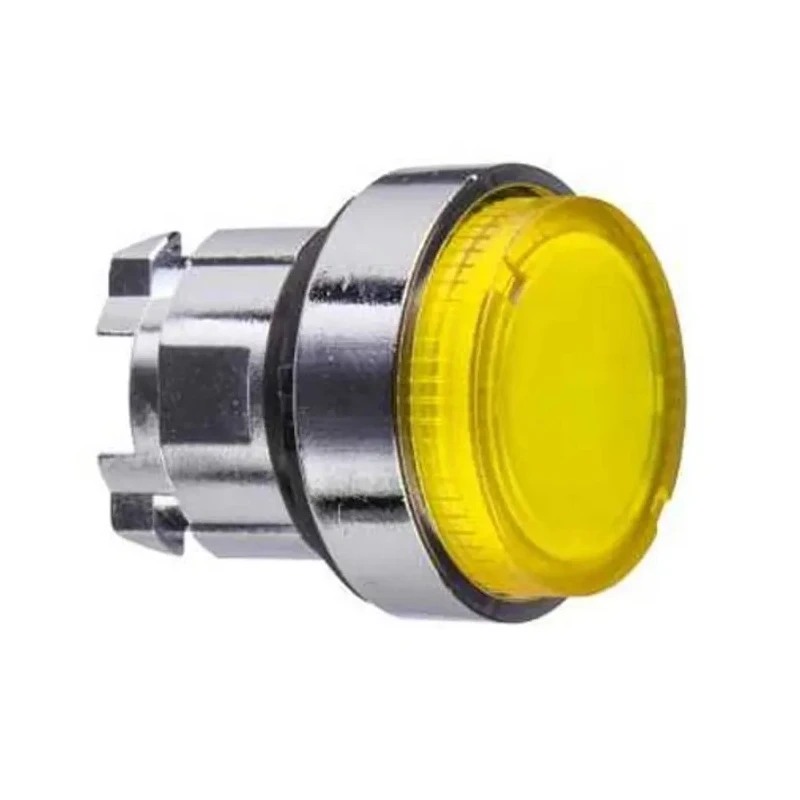 Schneider Electric Harmony Series Yellow Momentary Round Push Button Head Metal IP66 IP69K 22mm Cutout ZB4BH83