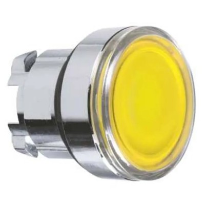 Schneider Electric Push Button Head Yellow Metal Momentary 22 mm Cutout IP69K, IP67, IP66 ZB4BA88