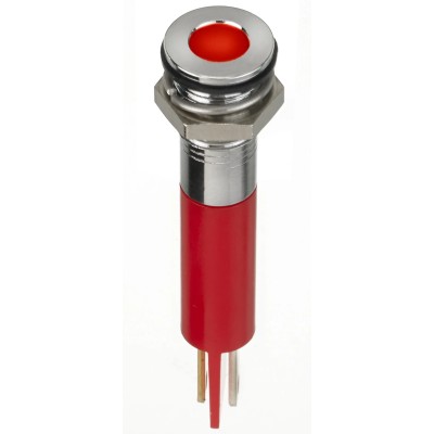 RS PRO Red Panel Mount Indicator 2V dc 20mA Solder Lug IP67 Flush Bezel 134-5534