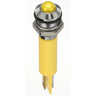RS PRO Yellow Panel Mount Indicator 2V DC, 20mA, Solder Lug Termination, IP67, Prominent Bezel 134-5533