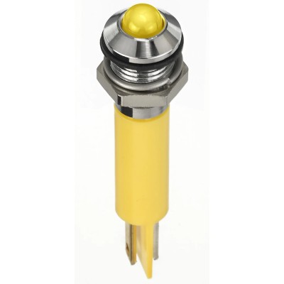 RS PRO Yellow Panel Mount Indicator 2V DC, 20mA, Solder Lug Termination, IP67, Prominent Bezel 134-5533