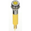 RS PRO Yellow Panel Mount Indicator 2V DC 20mA Solder Lug Termination IP67 Flush Bezel 134-5536