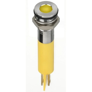 RS PRO Yellow Panel Mount Indicator 2V DC 20mA Solder Lug Termination IP67 Flush Bezel 134-5536