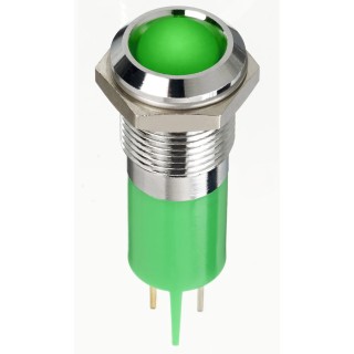 RS PRO Green Panel Mount Indicator 24V DC 20mA Solder Lug Termination IP67 Prominent Bezel 134-5547