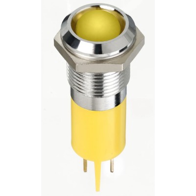 RS PRO Yellow Panel Mount Indicator, 2V DC, 20mA, Solder Lug Termination, IP67, Prominent Bezel 134-5539