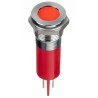 RS PRO Red Panel Mount Indicator, 12V dc, 20mA, Solder Lug Termination, IP67 Flush Bezel, Silver Bezel Colour 134-5549