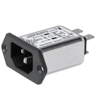 Schurter IEC Connector 5120 Series Quick Connect 1A 250V C18, C14 3-101-140