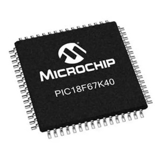 Microchip PIC18 8-bit Microcontroller 64 MHz, 128 kB FLASH, 64-Pin TQFP PIC18F67K40-I/PT
