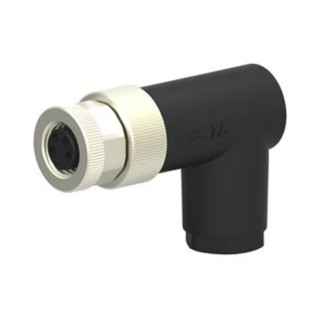 TE Connectivity Circular Connector M8 Cable Mount, 4 Contacts, Female Socket, IP67, Right Angle, Crimp T4012008041-000