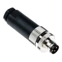 RS PRO Circular Connector 3 Contacts Cable M8 Socket Male IP67 60V 3A Crimp T4011008031-000
