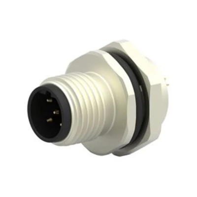 TE Connectivity Circular Connector, 5 Contacts, Rear Mount, M12 Socket, Male, IP67, Nylon Housing, 60V, 4A, T4130412051-000