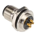 TE Connectivity Circular Connector 5 Contacts Rear Mount M12 Socket Male IP67 60V 4A T4130012051-000