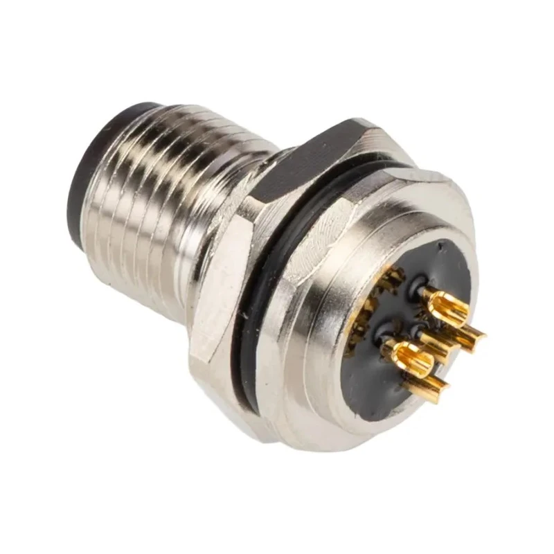 TE Connectivity Circular Connector 5 Contacts Rear Mount M12 Socket Male IP67 60V 4A T4130012051-000