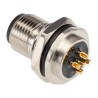 TE Connectivity Circular Connector 5 Contacts Rear Mount M12 Socket Male IP67 60V 4A T4130012051-000