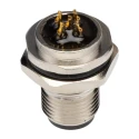 TE Connectivity Circular Connector 5 Contacts Rear Mount M12 Socket Male IP67 60V 4A T4130012051-000