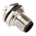 TE Connectivity Circular Connector 5 Contacts Rear Mount M12 Socket Male IP67 60V 4A T4130012051-000