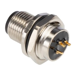 TE Connectivity Circular Connector, 3 Contacts, Front Mount, M12 Plug Male IP67, Nylon Housing T4132012031-000