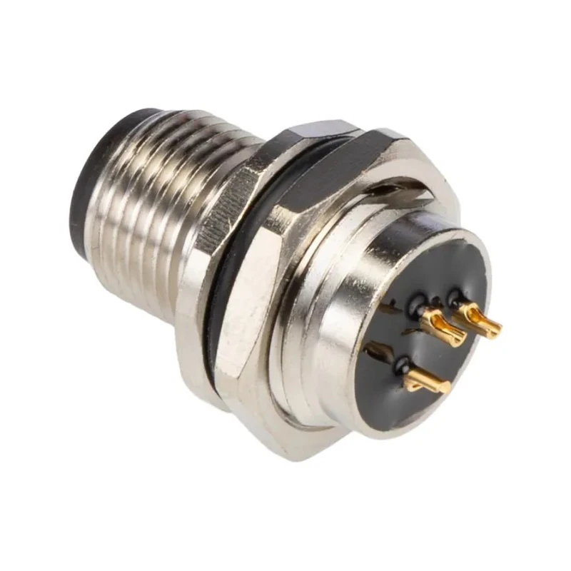 TE Connectivity Circular Connector, 3 Contacts, Front Mount, M12 Plug Male IP67, Nylon Housing T4132012031-000